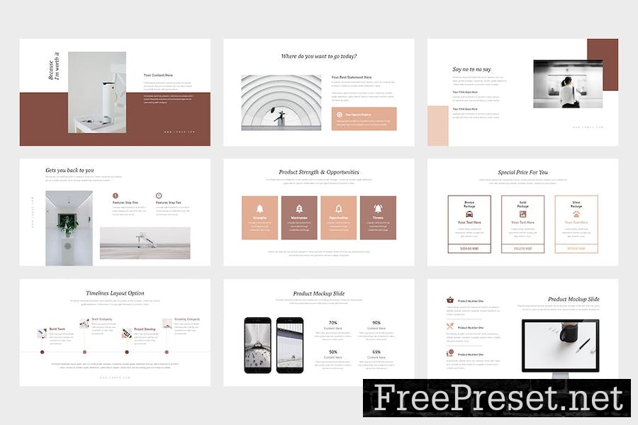 Lonoa : Brown Pitch Deck Powerpoint A9FKHF5