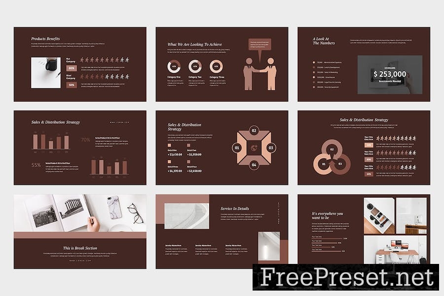 Lonoa : Brown Pitch Deck Powerpoint A9FKHF5