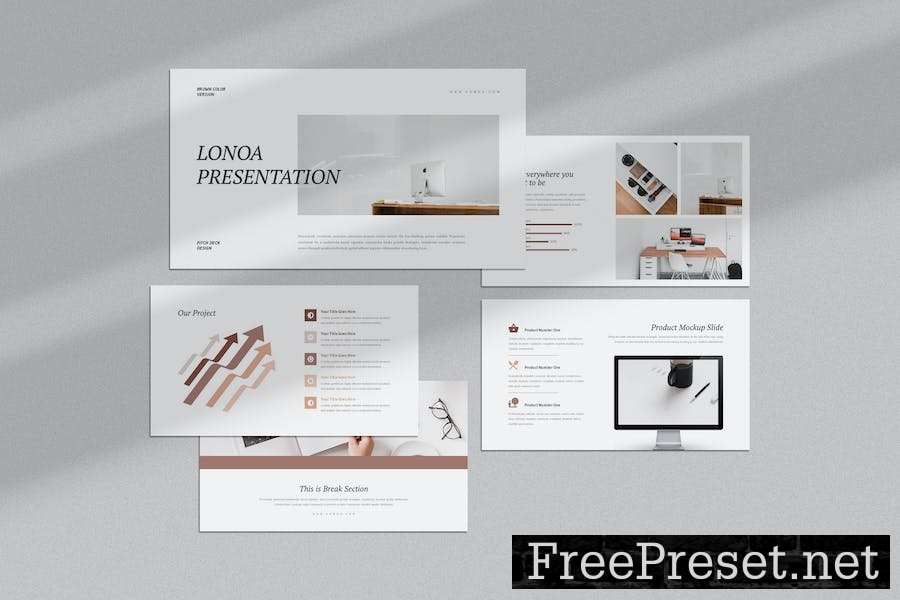 Lonoa : Brown Pitch Deck Powerpoint A9FKHF5