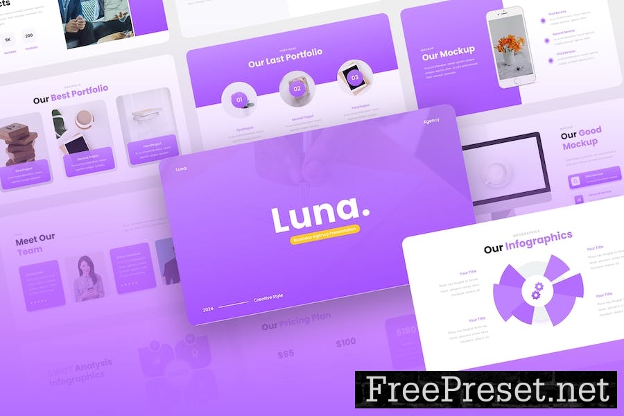 Luna - Business Agency PowerPoint Template GK5ZQXZ