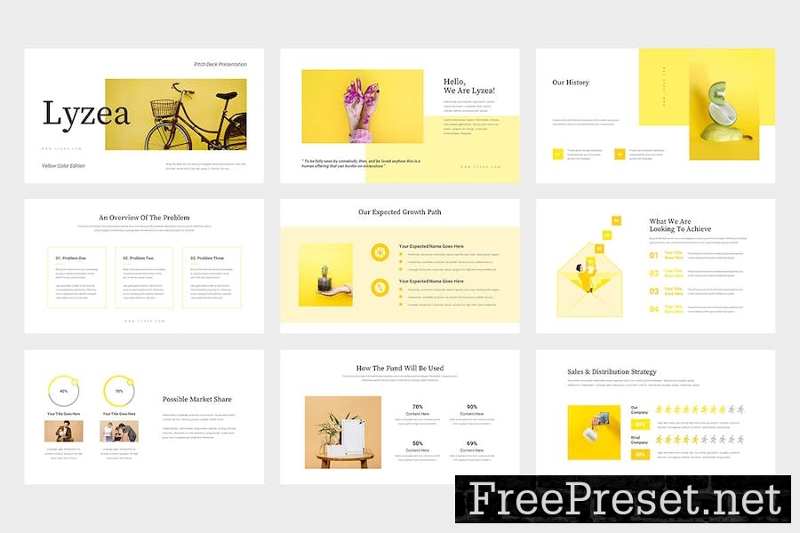 Lyzea : Pitch Deck Yellow Keynote Template 7PBPHSN