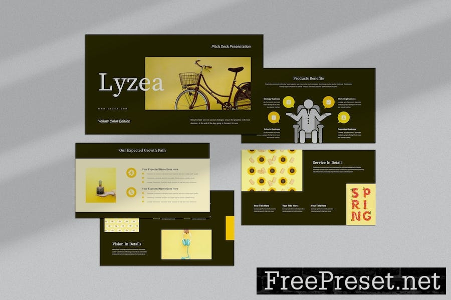 Lyzea : Pitch Deck Yellow Keynote Template 7PBPHSN