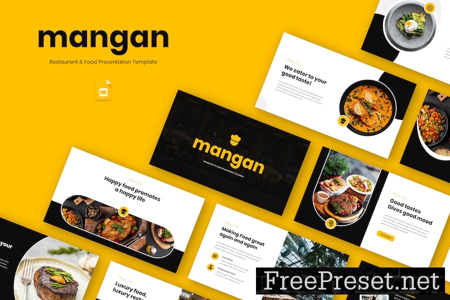 Mangan - Restaurant & Food Google Slide Template EQUZE3F