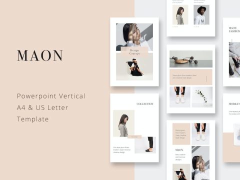 MAON - Vertical Powerpoint A4 + US Letter Template 3RHFDD