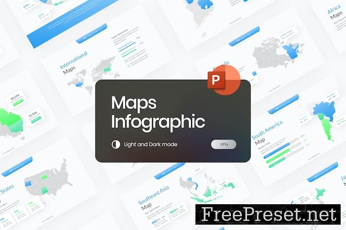 Map Infographic Gradient PowerPoint 3Q3ELFH