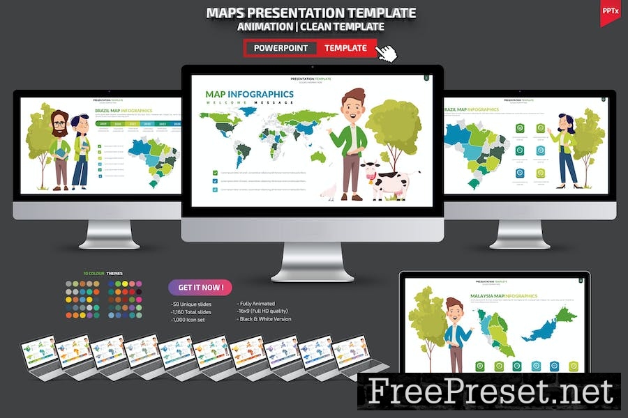 Maps Infographic Powerpoint 5NHD3JQ