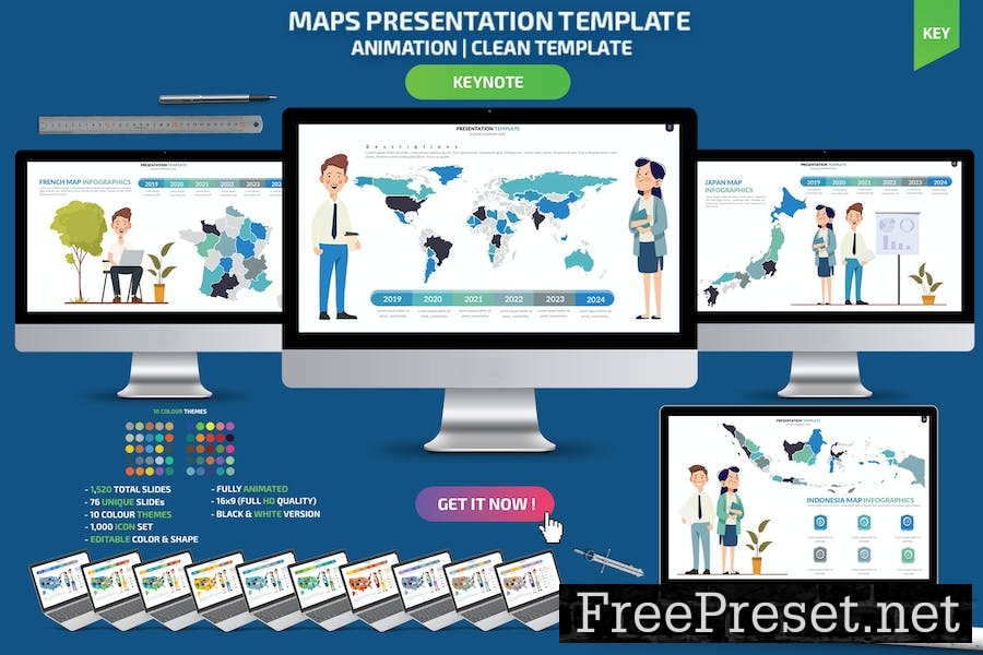 Maps Infographics Keynote Presentation 5YGPKCV