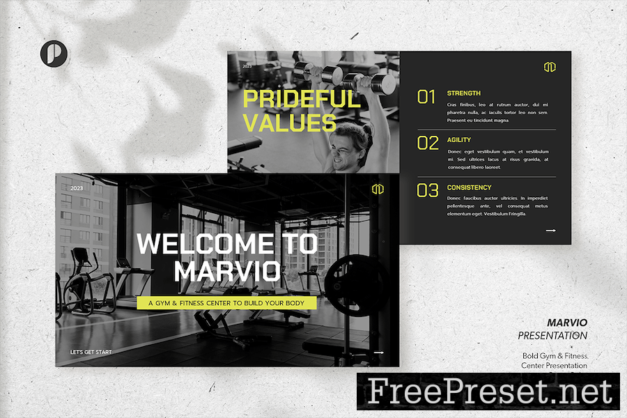 Marvio – bold gym & fitness center presentation 67HNF7H