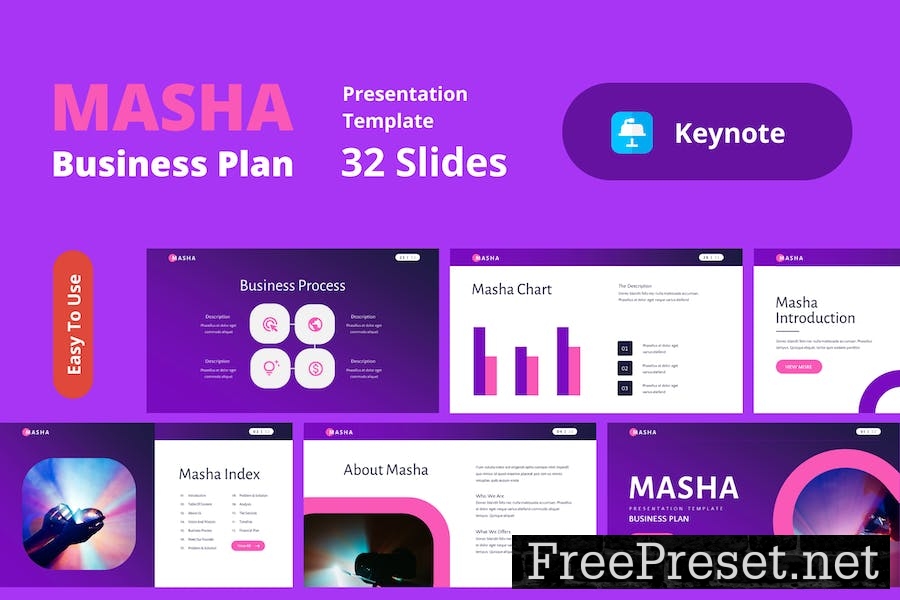 Masha Keynote Business Plan Presentation Template ZFUFH8E