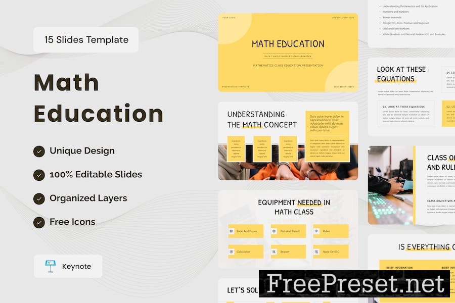 Math Education Presentation Template - Keynote UW68W67