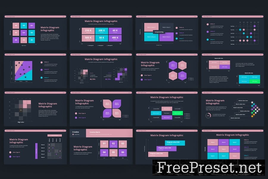 Matrix Diagram Professional PowerPoint Template LH6JJ5V