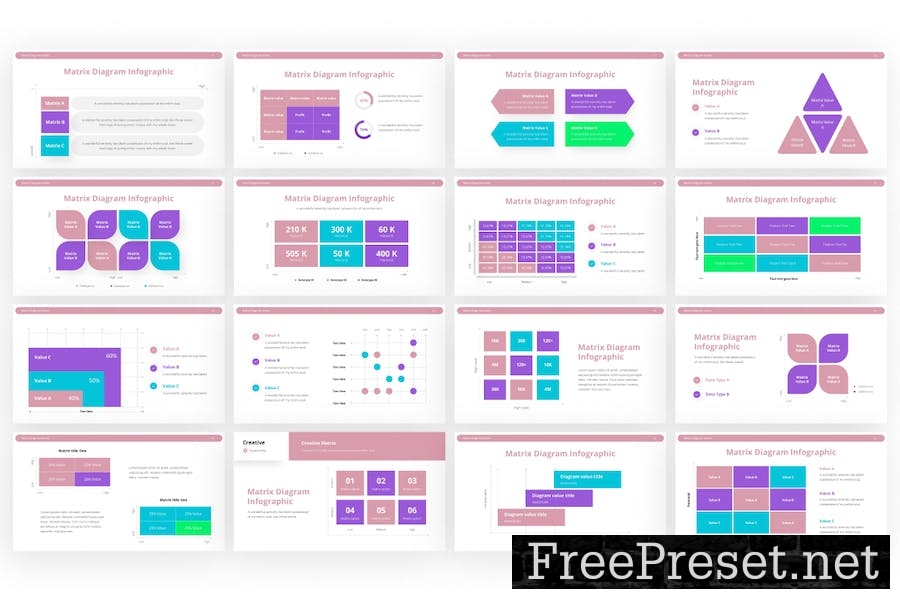 Matrix Diagram Professional PowerPoint Template LH6JJ5V