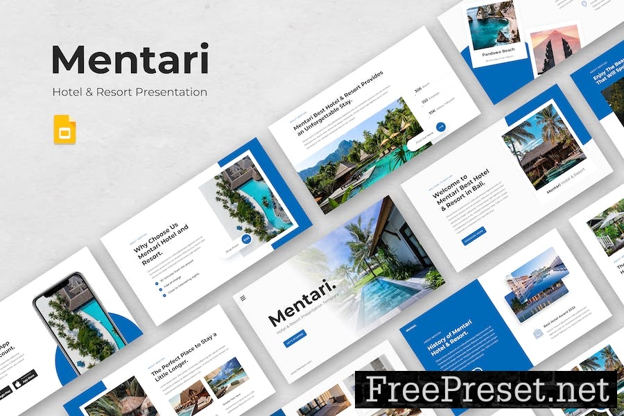 Mentari - Hotel & Resort Google Slide Template KXLE33N