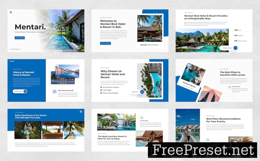 Mentari - Hotel & Resort PowerPoint Template 4CDMLUT