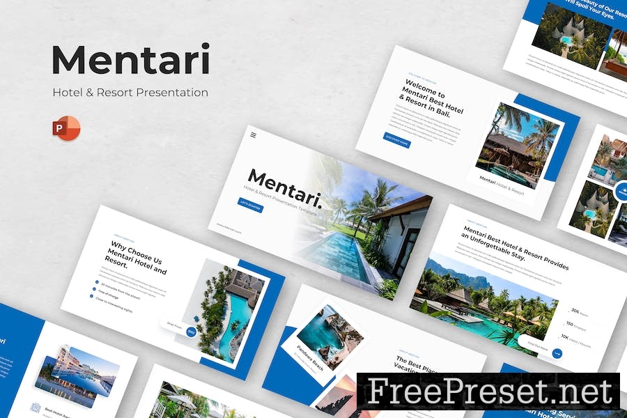 Mentari - Hotel & Resort PowerPoint Template 4CDMLUT