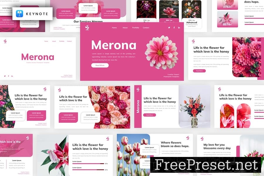 Merona - Flowers Keynote Template MZY4QGX