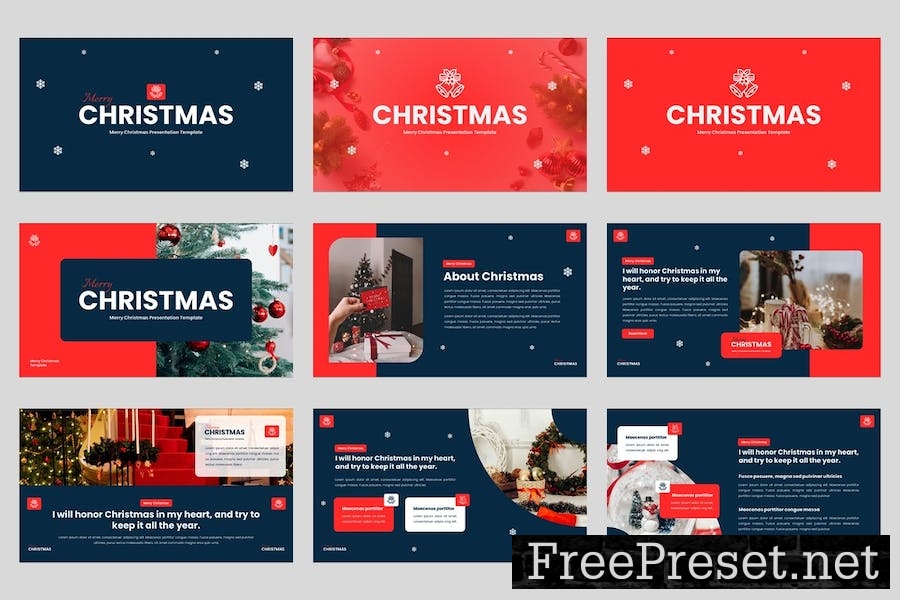 Merry Christmas Creative Google Slides Template HHDS2WD