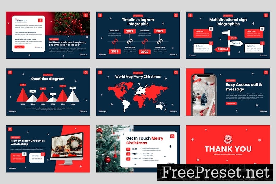 Merry Christmas Creative Google Slides Template HHDS2WD