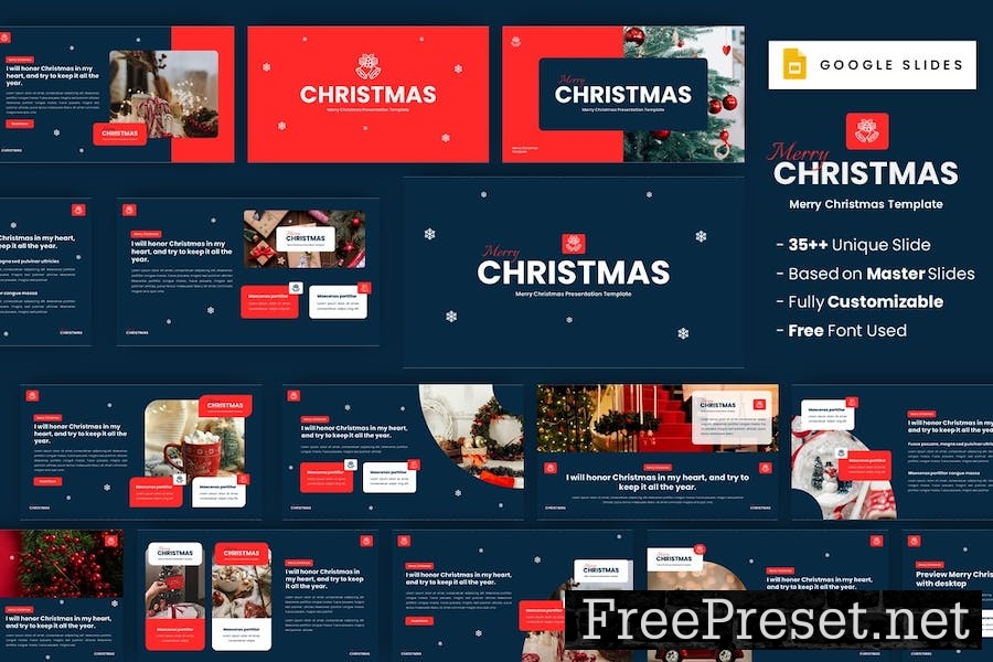 Merry Christmas Creative Google Slides Template HHDS2WD