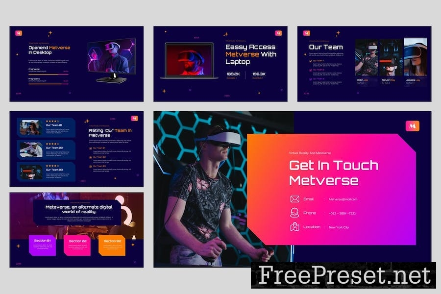 METVERSE - Virtual Reality Google Slides Template RXAUZAQ