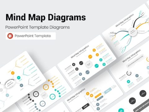 Mind Map Diagrams PowerPoint Presentation Template 9R3F789