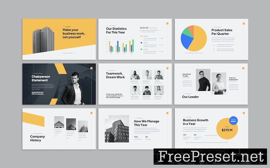 Minicorpo - Yellow Corporate Annual Report PPT DCLPCVL