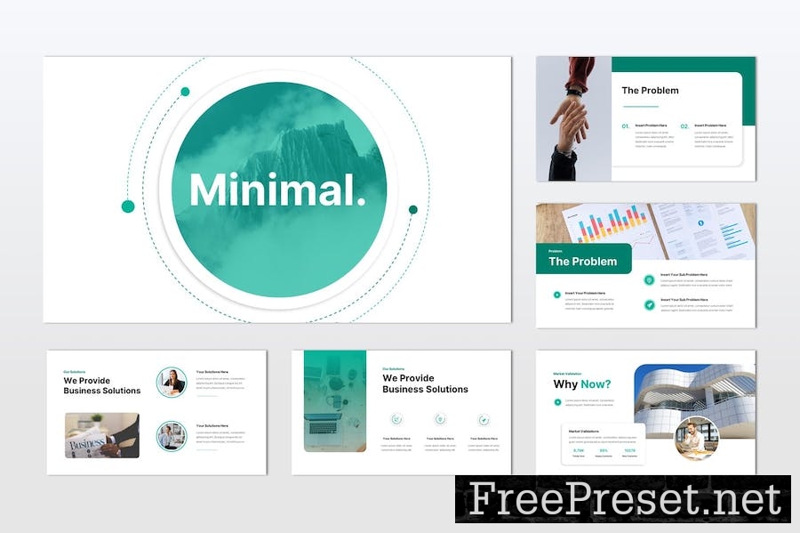 Minimal Pitch Deck Keynote Presentation Template SU55LF2