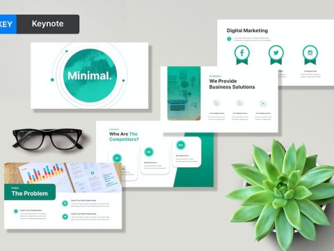 Minimal Pitch Deck Keynote Presentation Template SU55LF2