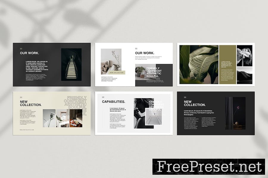 Minimal Portfolio PowerPoint Template R9FNH9X