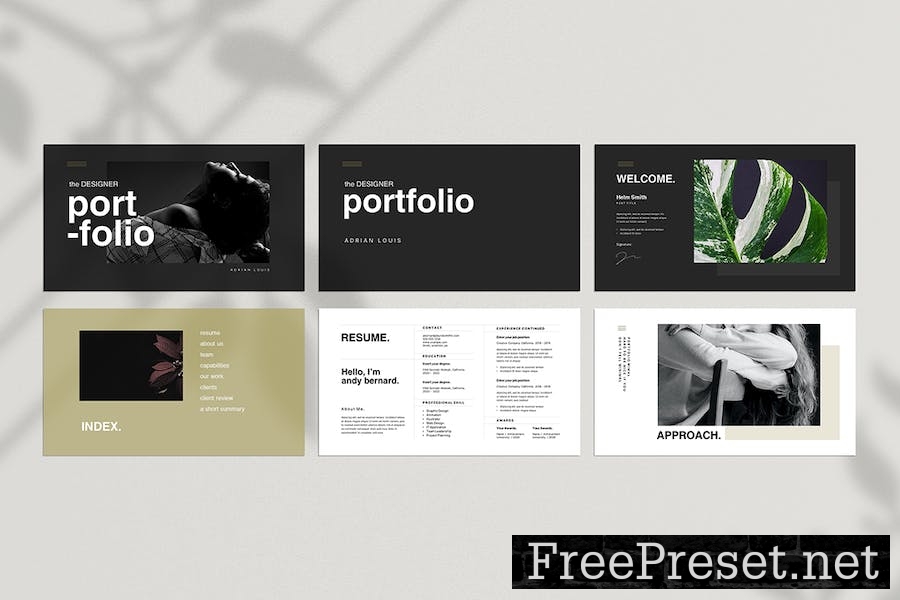 Minimal Portfolio PowerPoint Template R9FNH9X