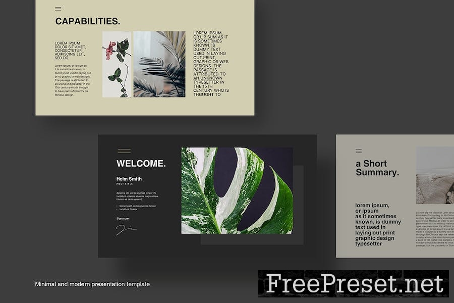 Minimal Portfolio PowerPoint Template R9FNH9X