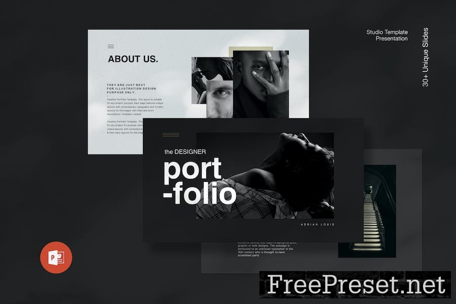 Minimal Portfolio PowerPoint Template R9FNH9X