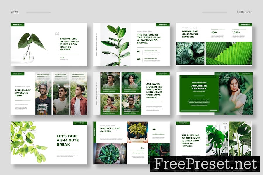 Minimaleaf - Minimalist PowerPoint Template J5UWG5F