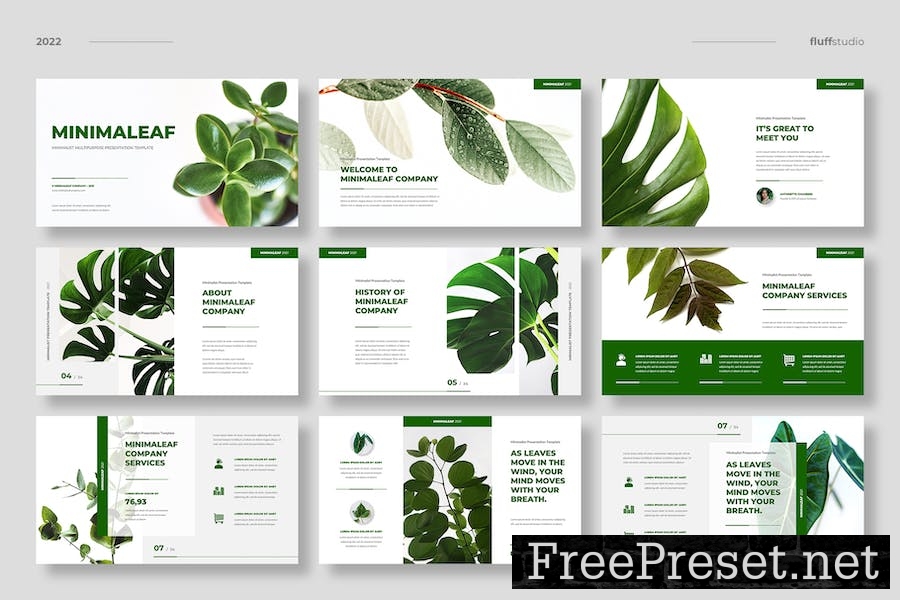 Minimaleaf - Minimalist PowerPoint Template J5UWG5F