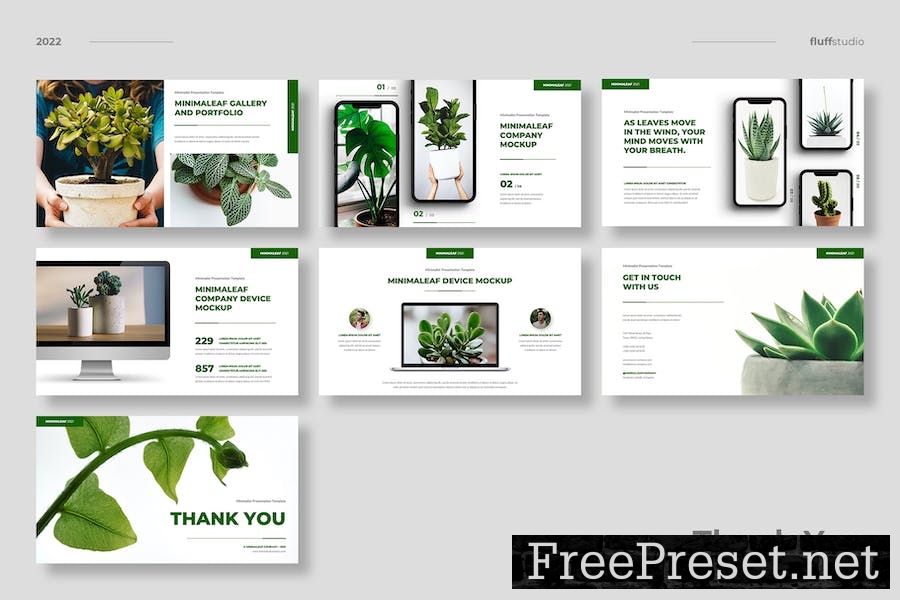 Minimaleaf - Minimalist PowerPoint Template J5UWG5F