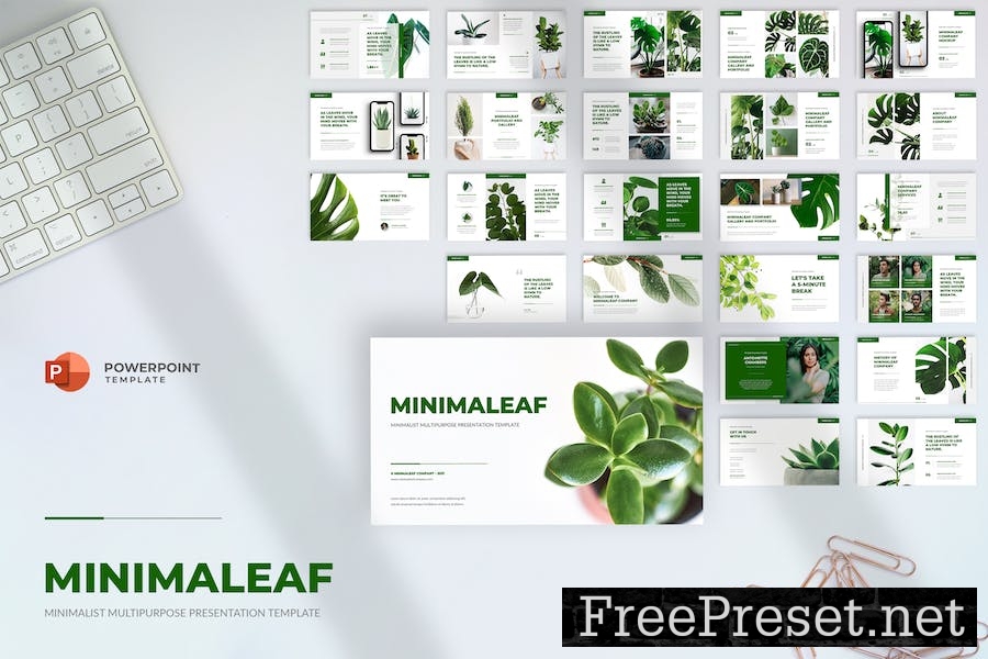 Minimaleaf - Minimalist PowerPoint Template J5UWG5F