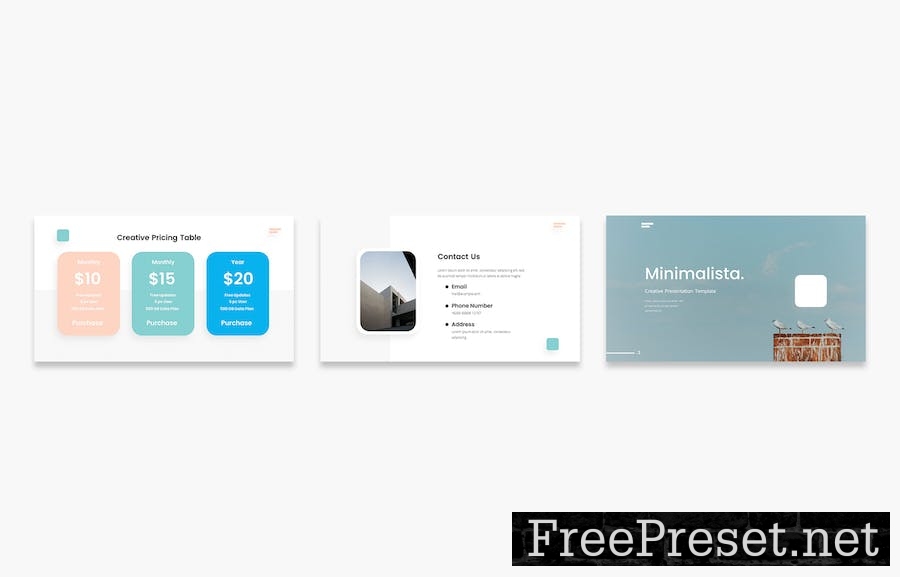 Minimalista Creative presentation template 5P4NCPR