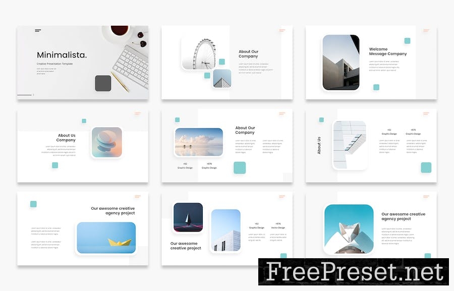 Minimalista Creative presentation template 5P4NCPR