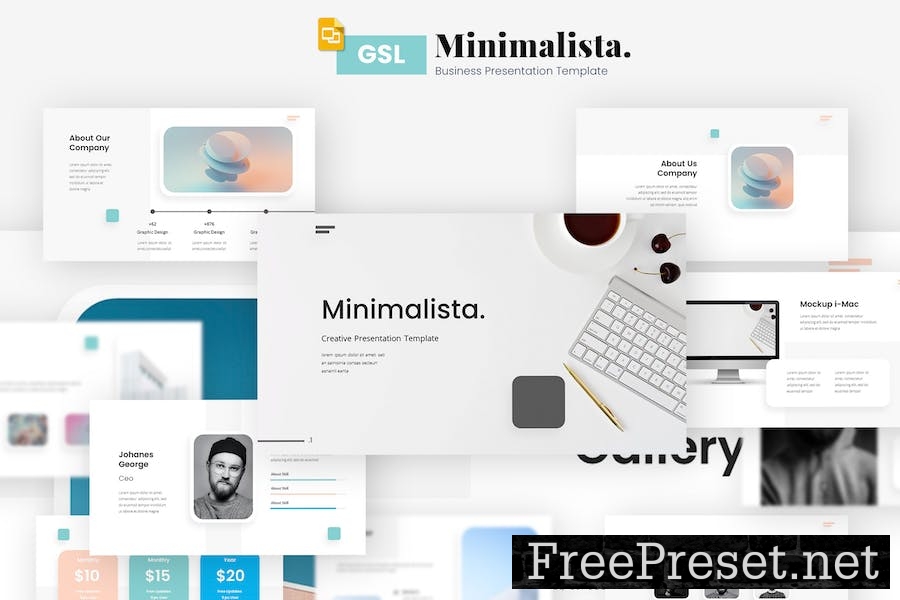 Minimalista Creative presentation template 5P4NCPR