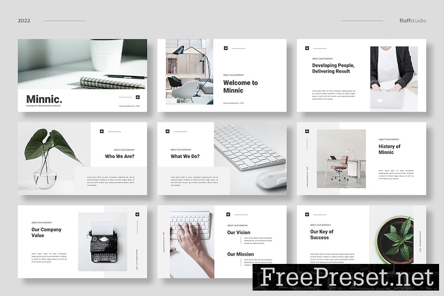 Minnic - Minimalist Powerpoint Template 555Z77M