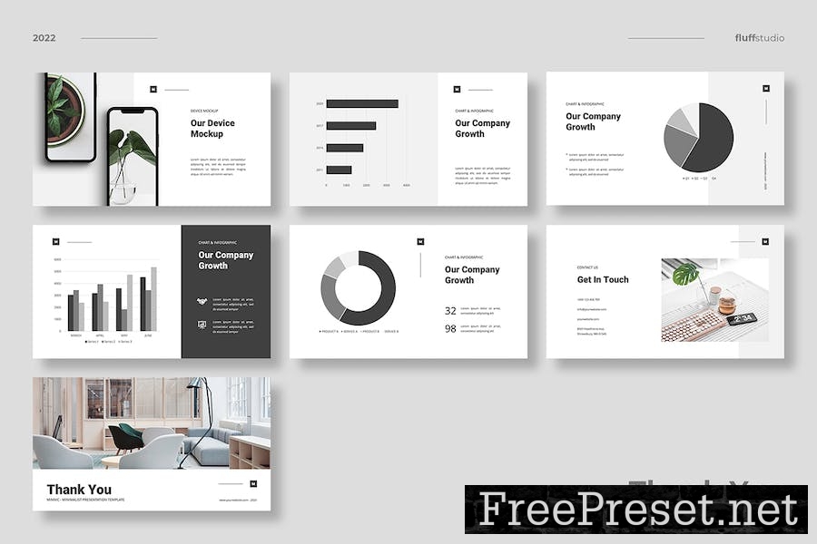 Minnic - Minimalist Powerpoint Template 555Z77M