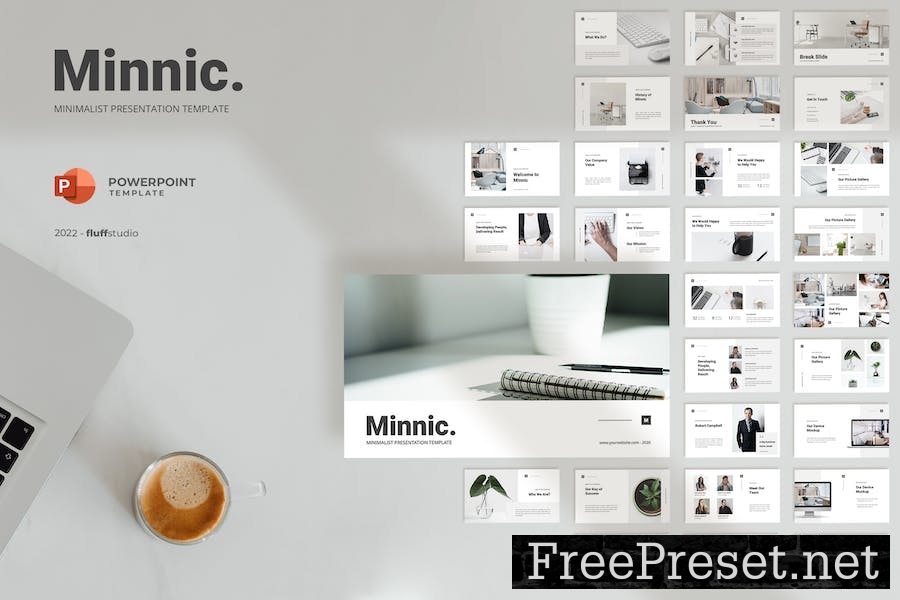 Minnic - Minimalist Powerpoint Template 555Z77M