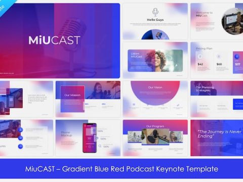 MiuCAST - Gradient Blue Red Podcast Keynote AG3RNSJ