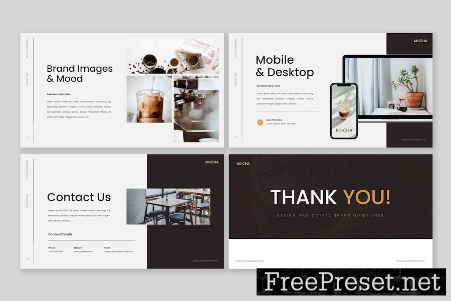 Mocha Coffee - Brand Guidelines Keynote Template UVZFSVX