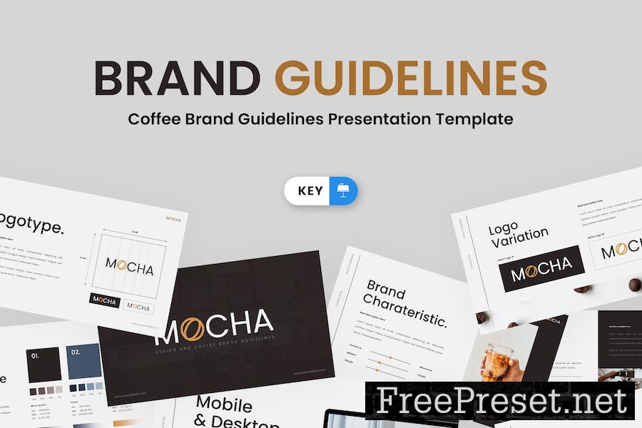 Mocha Coffee - Brand Guidelines Keynote Template UVZFSVX