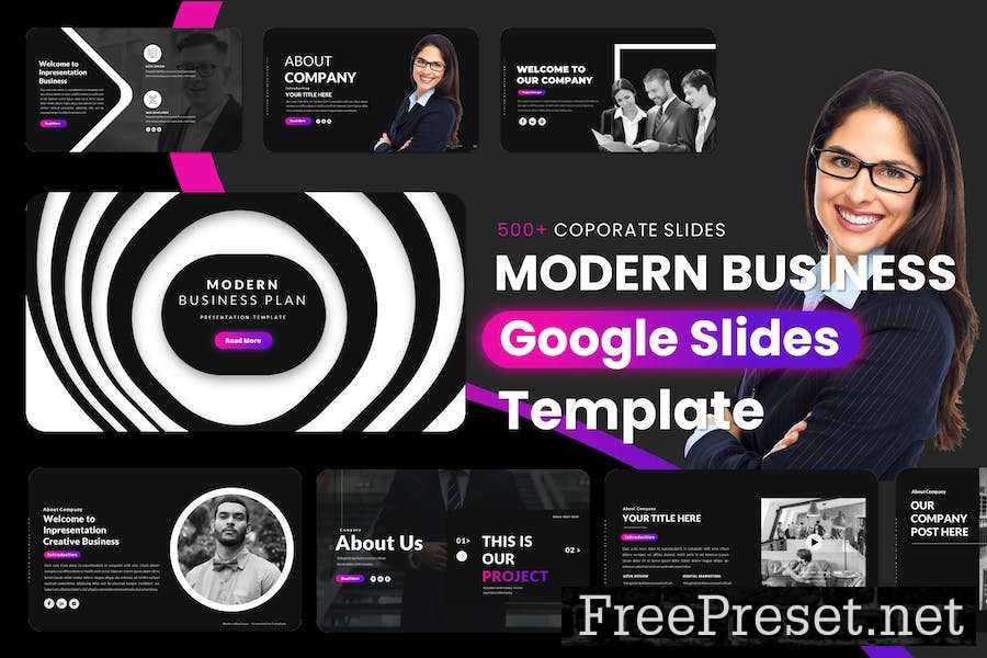 Modern Business Plan Google Slides Template 435CRGJ