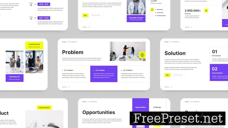 Modern Purple Yellow Tech Business Company Profile QKAELV7