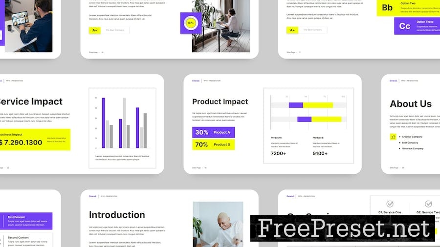 Modern Purple Yellow Tech Business Company Profile QKAELV7