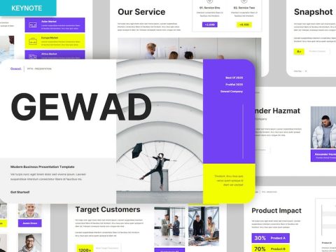 Modern Purple Yellow Tech Business Company Profile QKAELV7