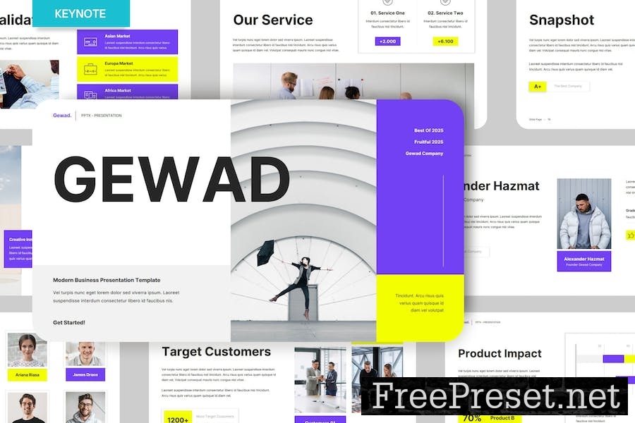 Modern Purple Yellow Tech Business Company Profile QKAELV7